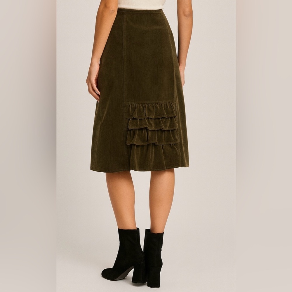 JON Oliver Corduroy Ruffle-Back Skirt (1100)